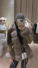 CARDIGAN CORTO IN CASHMERE/MAGLIA IN PELLICCIA DI VOLPE IN CACHI