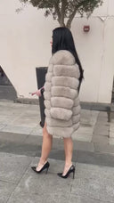 GIACCA IN VERA PELLE INTERA PELLICCIA DI VOLPE BEIGE
