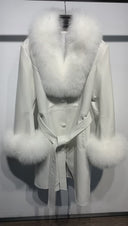 CAPPOTTO IN VERA PELLE DI VOLPE BIANCO