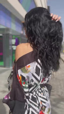 Silk Dress in Black & White