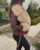 GIACCA IN VERA PELLE CON PELLICCIA DI VOLPE JOY